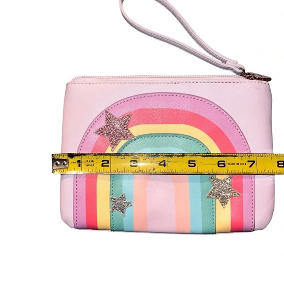 Guess Pink Rainbow And Star Charm Wristlet Bag - Picture 5 of 6
